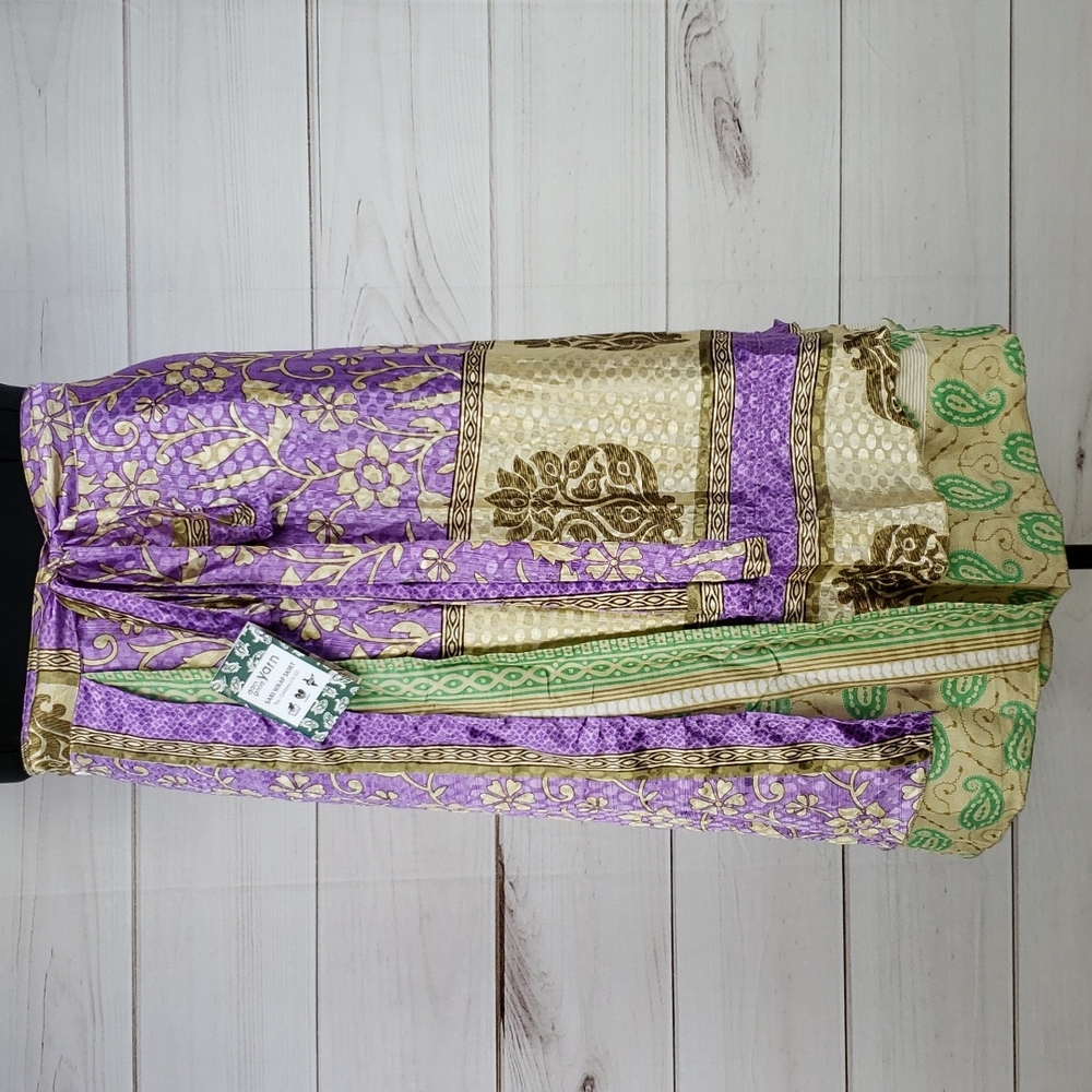 Darn Good Yarn Sari Silk Wrap Skirt Tea Goddess